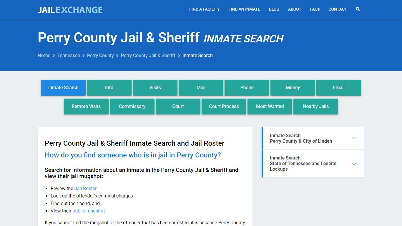 Inmate Search: Roster & Mugshots - Perry County Jail & Sheriff, TN